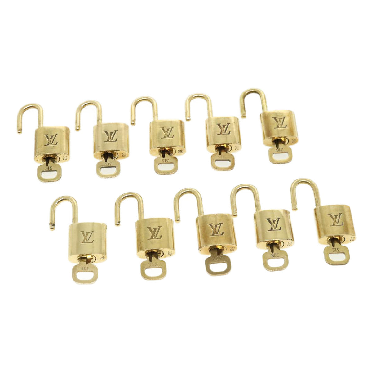 LOUIS VUITTON Padlock 10set Padlock Gold Tone LV 31332