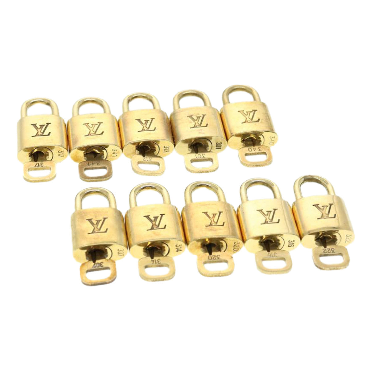 LOUIS VUITTON Padlock 10set Padlock Gold Tone LV 31375