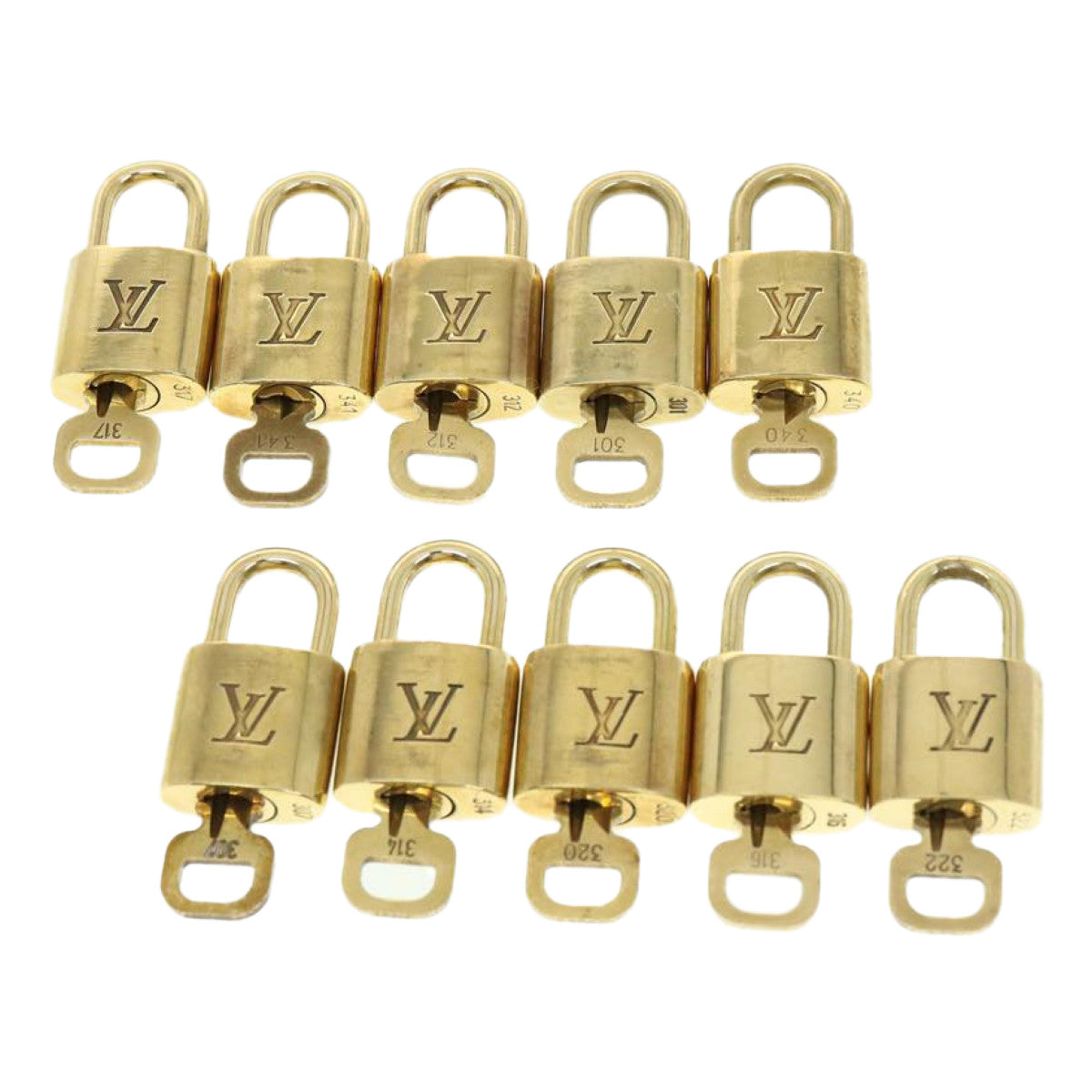 LOUIS VUITTON Padlock 10set Padlock Gold Tone LV 31375