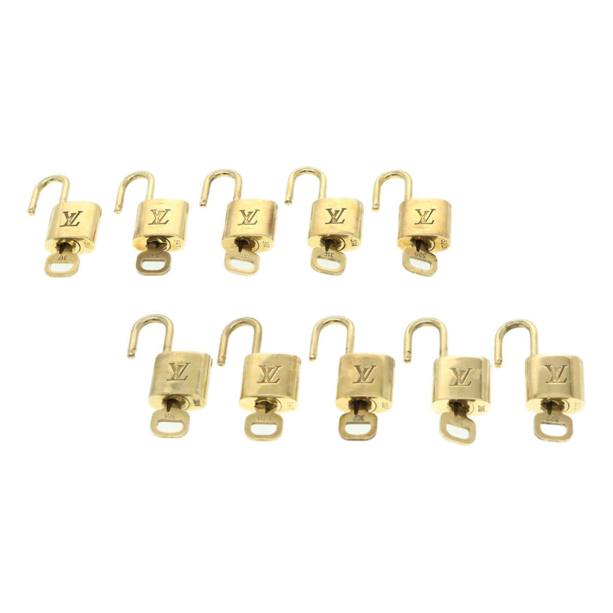 LOUIS VUITTON Padlock 10set Padlock Gold Tone LV 31375