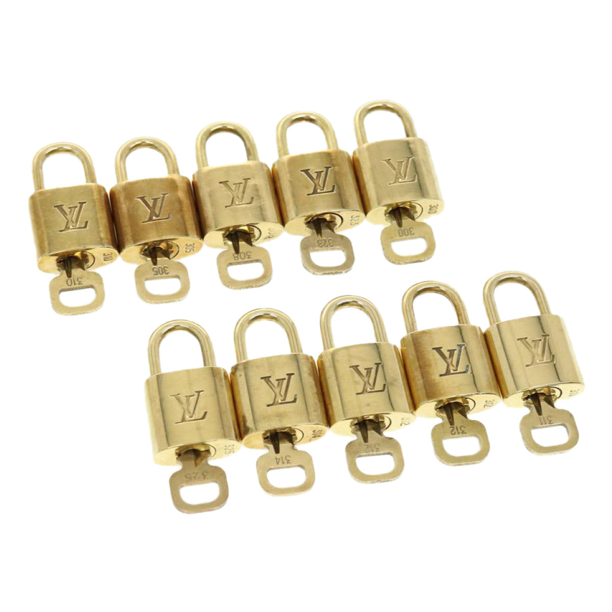 LOUIS VUITTON Padlock 10set Padlock Gold Tone LV 31379