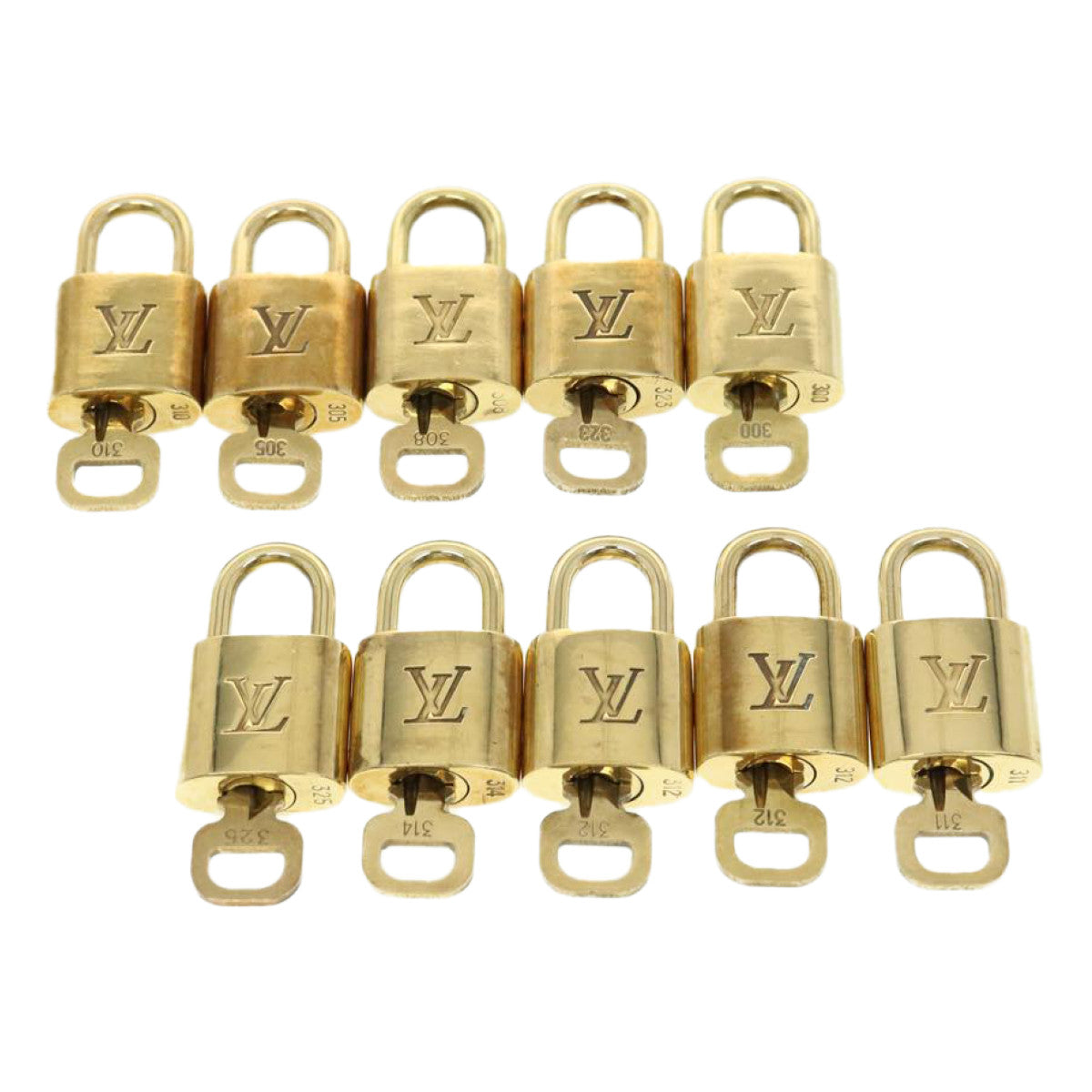 LOUIS VUITTON Padlock 10set Padlock Gold Tone LV 31379