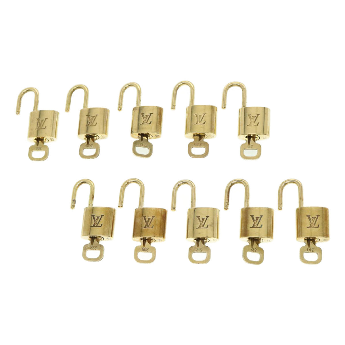 LOUIS VUITTON Padlock 10set Padlock Gold Tone LV 31379