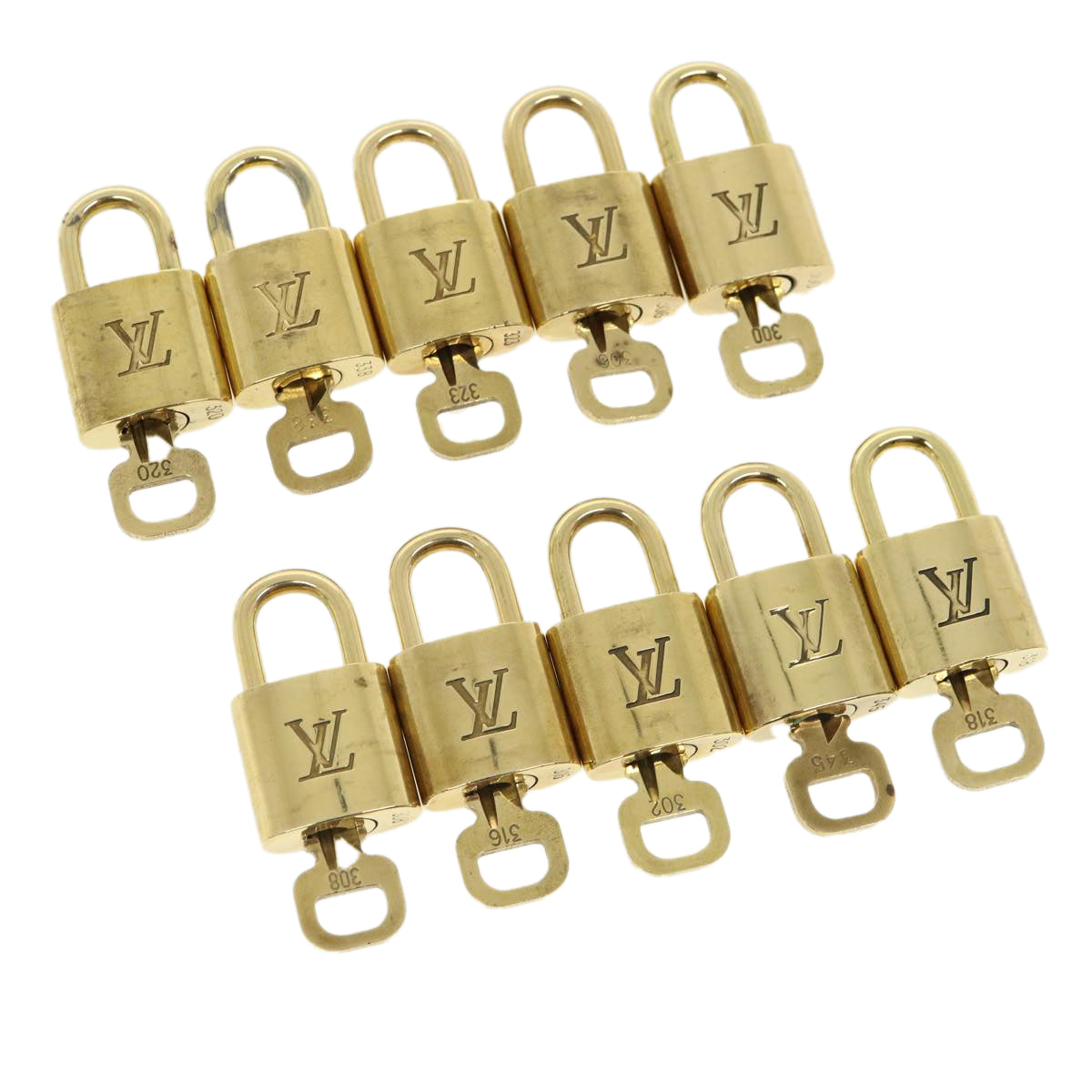 LOUIS VUITTON Padlock 10set Padlock Gold Tone LV 31380