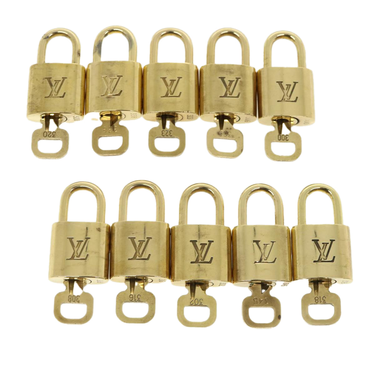 LOUIS VUITTON Padlock 10set Padlock Gold Tone LV 31380