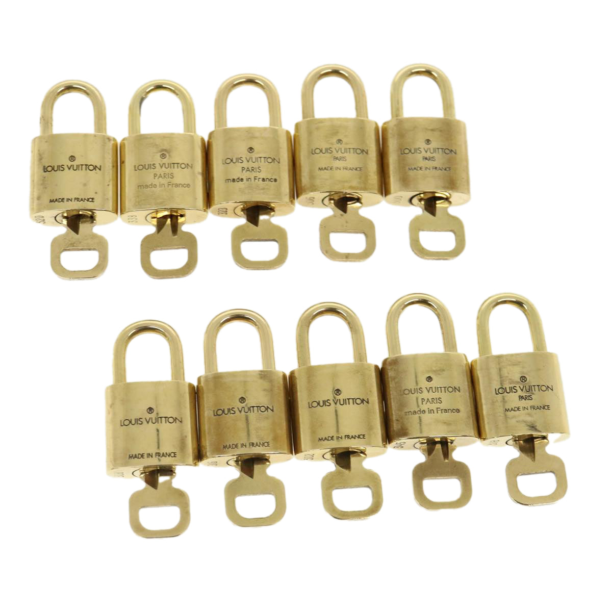 LOUIS VUITTON Padlock 10set Padlock Gold Tone LV 31380