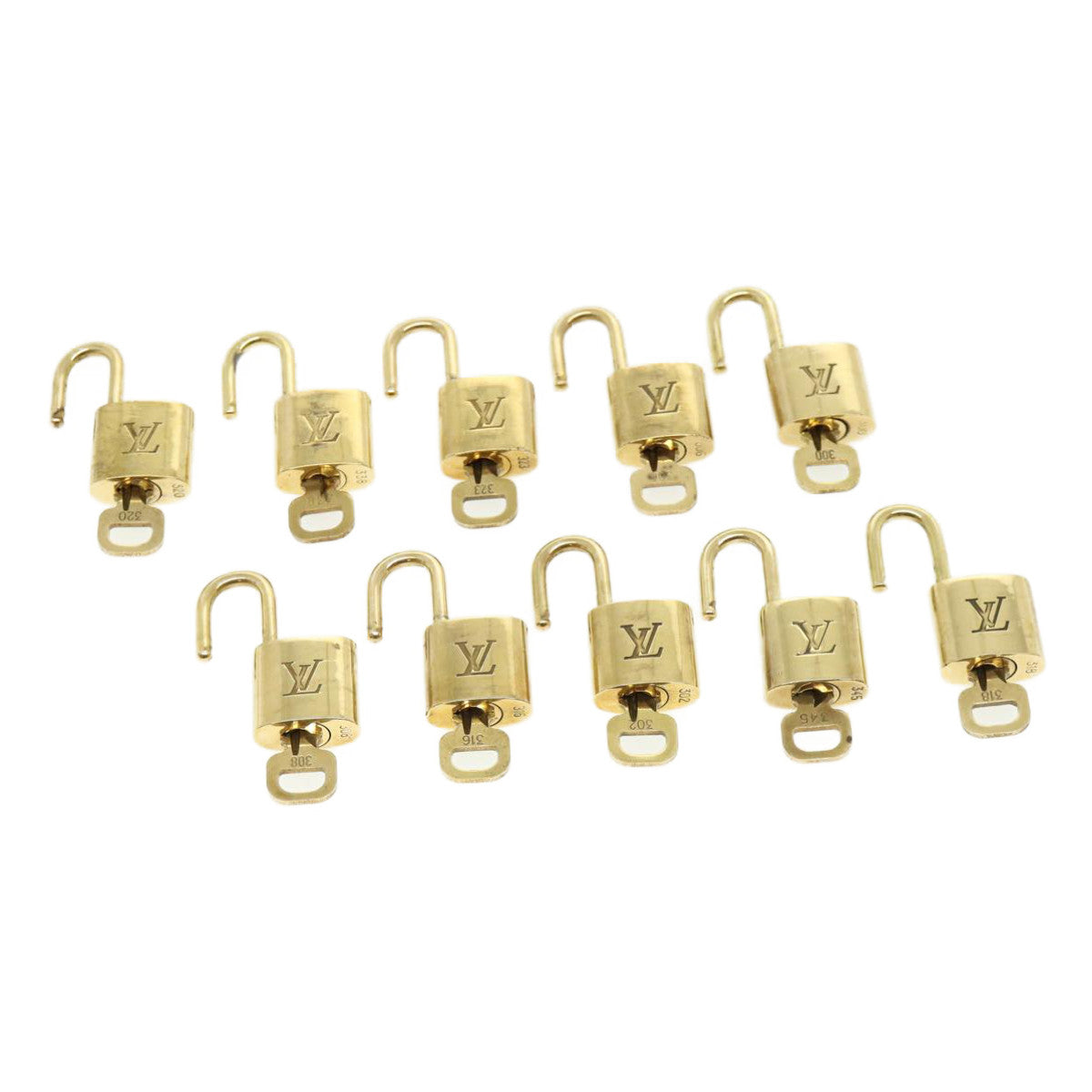 LOUIS VUITTON Padlock 10set Padlock Gold Tone LV 31380