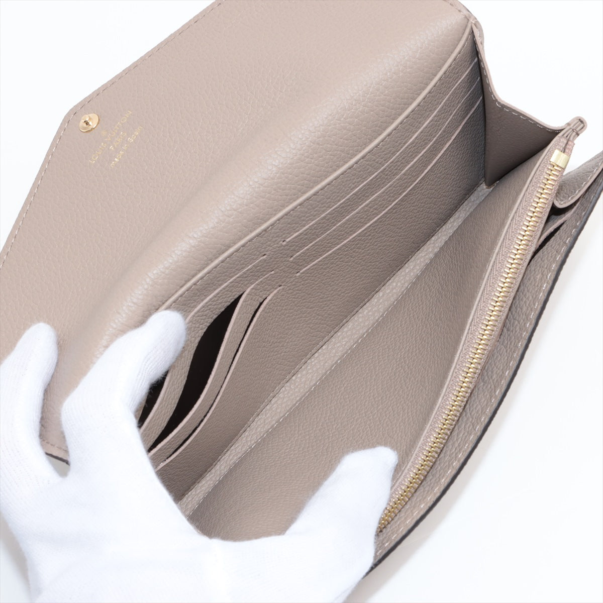 Louis Vuitton Monogram Emplant Portfoliosara M68708 Turtle Wallet