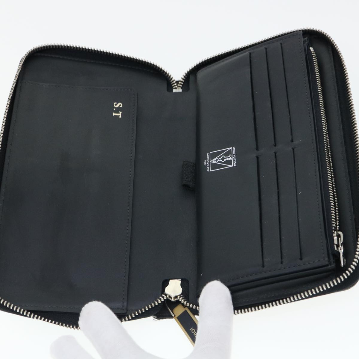 LOUIS VUITTON Damier Cobalt AmericasCup Zippy Organizer Long Wallet N41631 31431