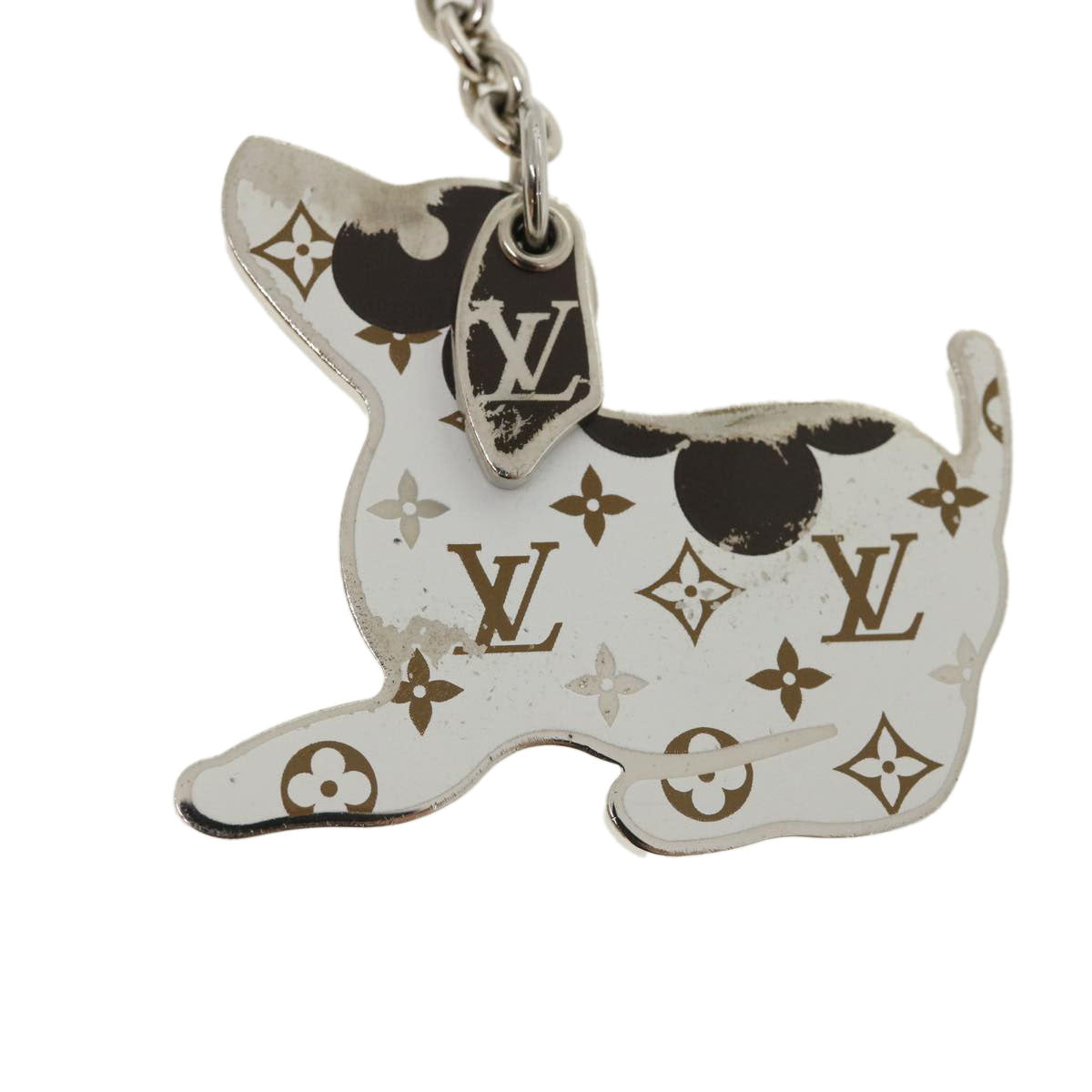 LOUIS VUITTON BijouxSac・LV Dog Key Holder metal Silver M00747 LV 31437