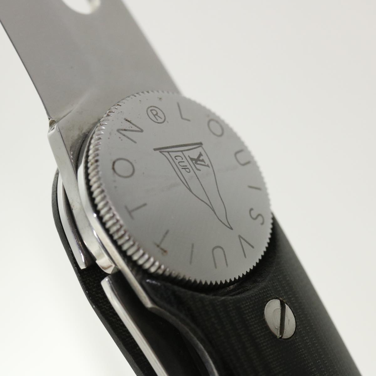 LOUIS VUITTON LV CUP Black Linen Micarta Surcouf Sea Knife M80023 LV 31447A