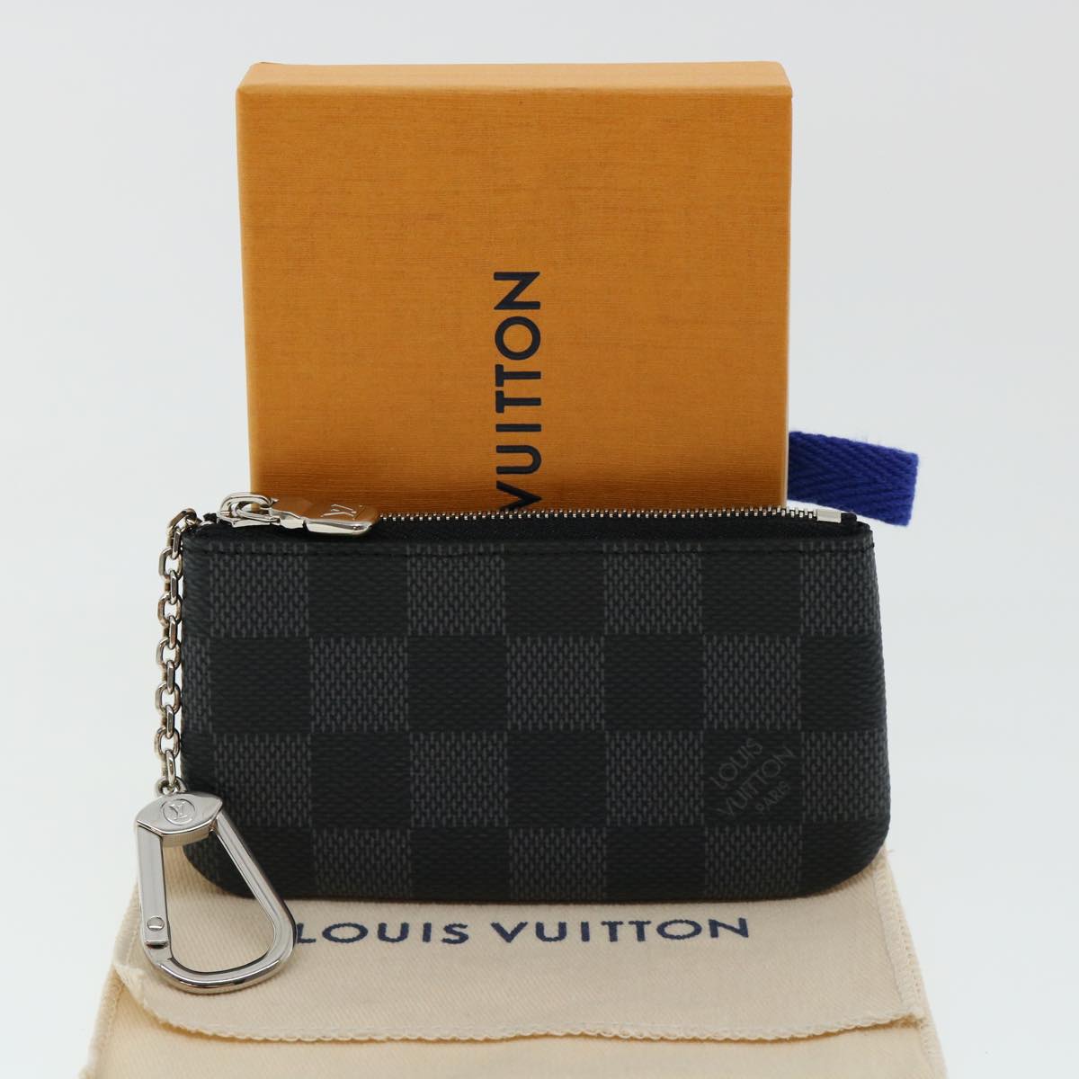 LOUIS VUITTON Damier Graphite Pochette Cles Coin Purse N60155 LV 31492A