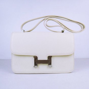 Luxury Hermes Constance 28cm Togo Leather Bag Beige Silver