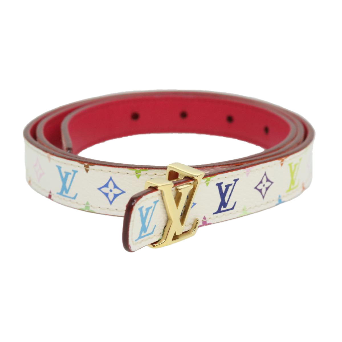 LOUIS VUITTON Monogram Multicolor Ceintureprinted initialsBelt White M9630 31783