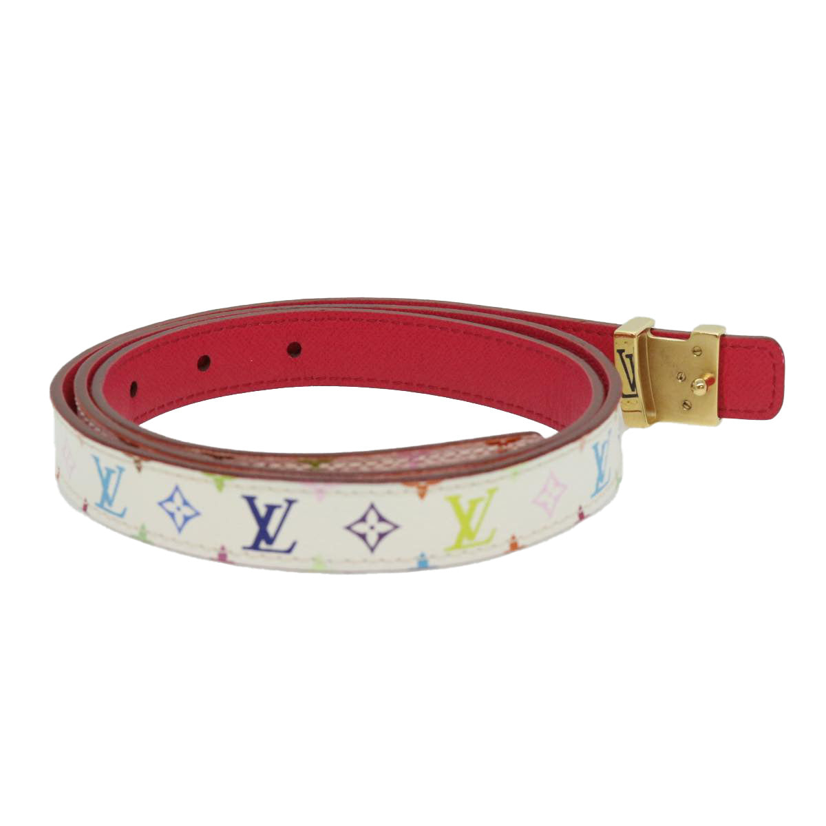 LOUIS VUITTON Monogram Multicolor Ceintureprinted initialsBelt White M9630 31783