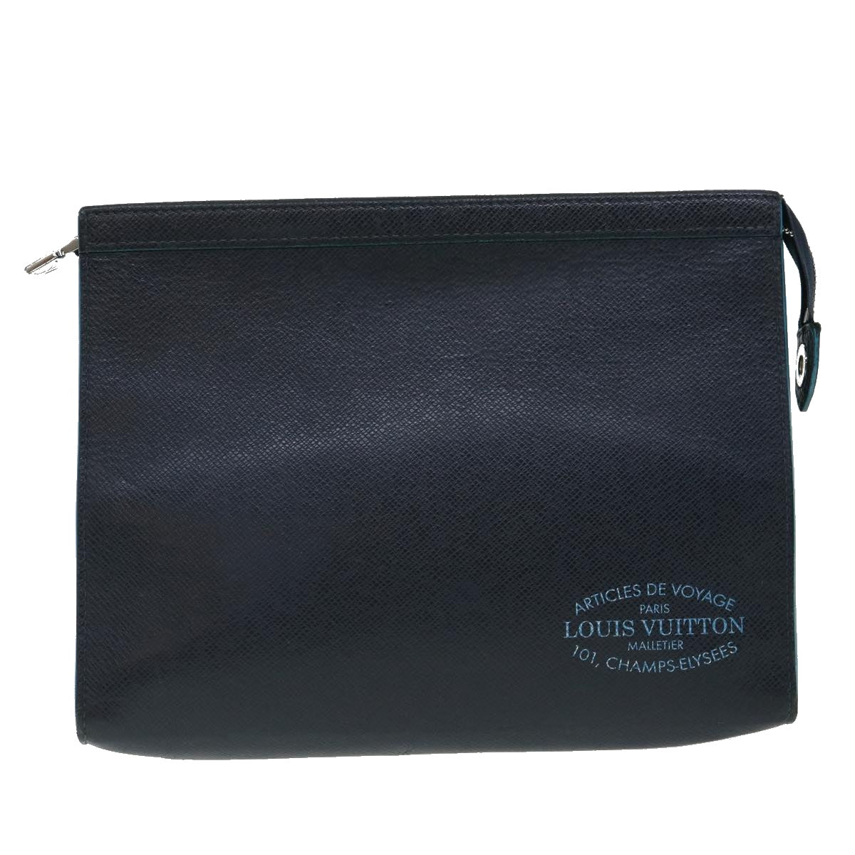 LOUIS VUITTON Taiga Pochette Voyager MM Clutch Bag Navy M30397 LV 31811