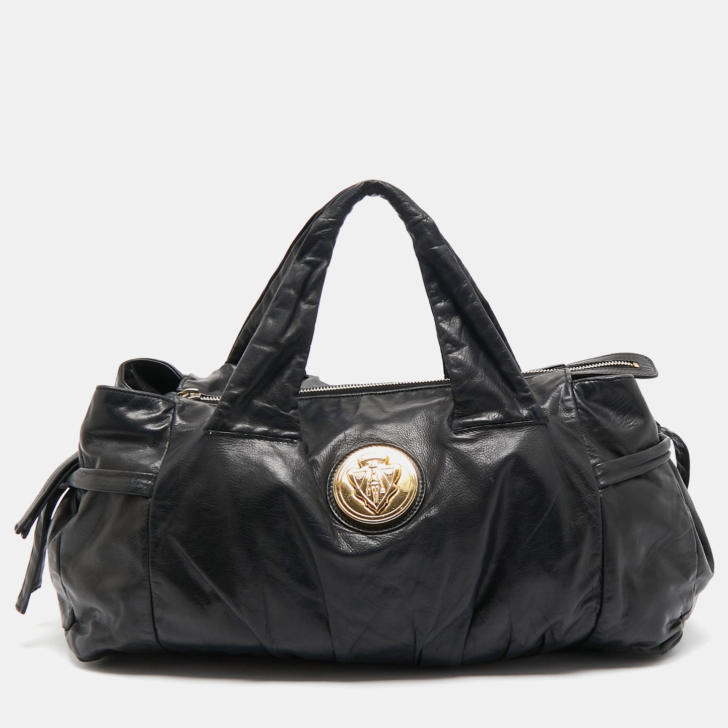 Luxury Gucci Trending 2025 Black Leather Hysteria Tote