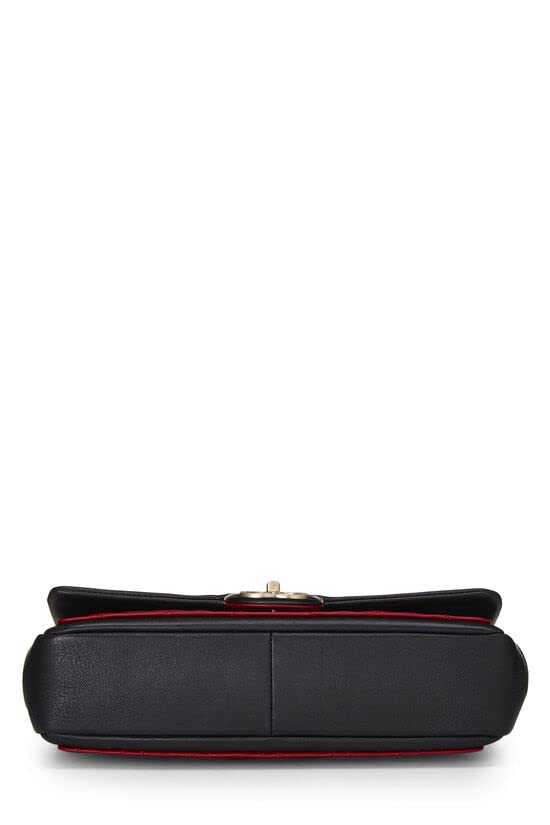 CHANEL,  Red & Black Quilted Lambskin Graphic Flap Medium, Red
