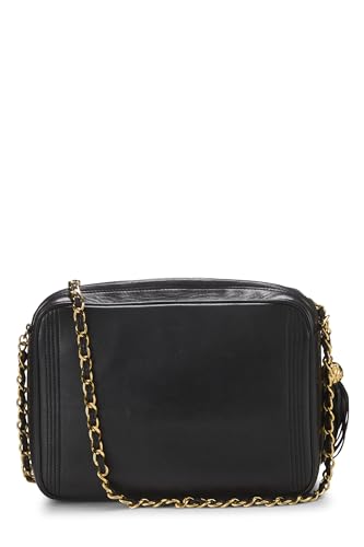 Chanel,  Black Lambskin Pocket Camera Bag Medium, Black