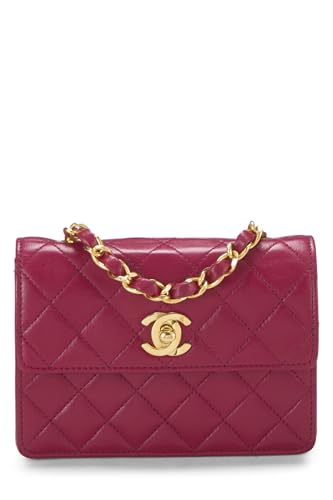 Chanel,  Pink Quilted Lambskin Half Flap Micro, Pink