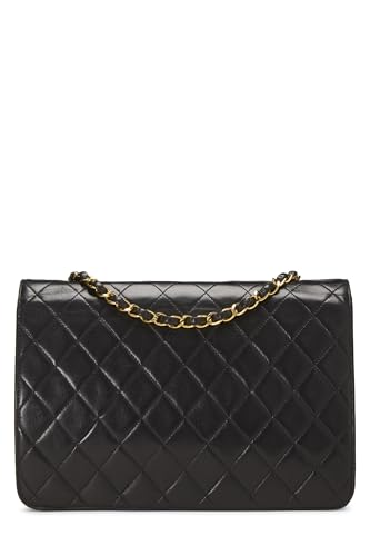 Chanel,  Black Quilted Lambskin Ex Flap Medium, Black