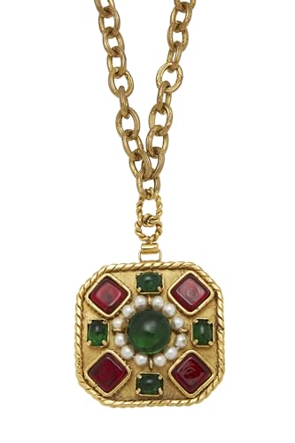 Chanel,  Multicolor Gold & Gripoix Necklace, Multi