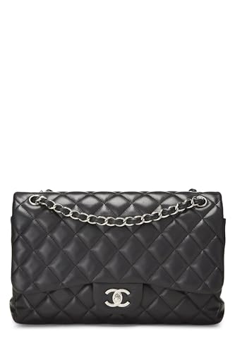 Chanel,  Black Quilted Lambskin New Classic Jumbo, Black