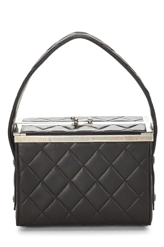 Chanel,  Black Quilted Lambskin Box Vanity Small, Brown