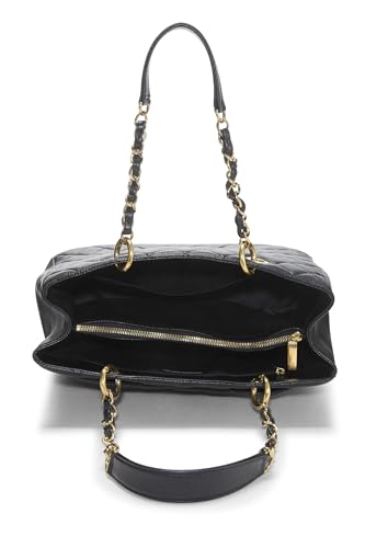 Chanel,  Black Quilted Caviar Grand Shopping Tote (GST), Black