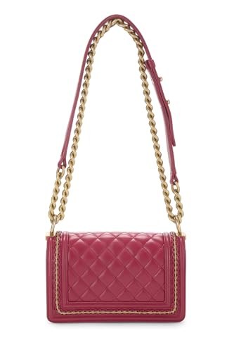 Chanel,  Pink Quilted Lambskin Chain Around Boy Bag Small, Pink