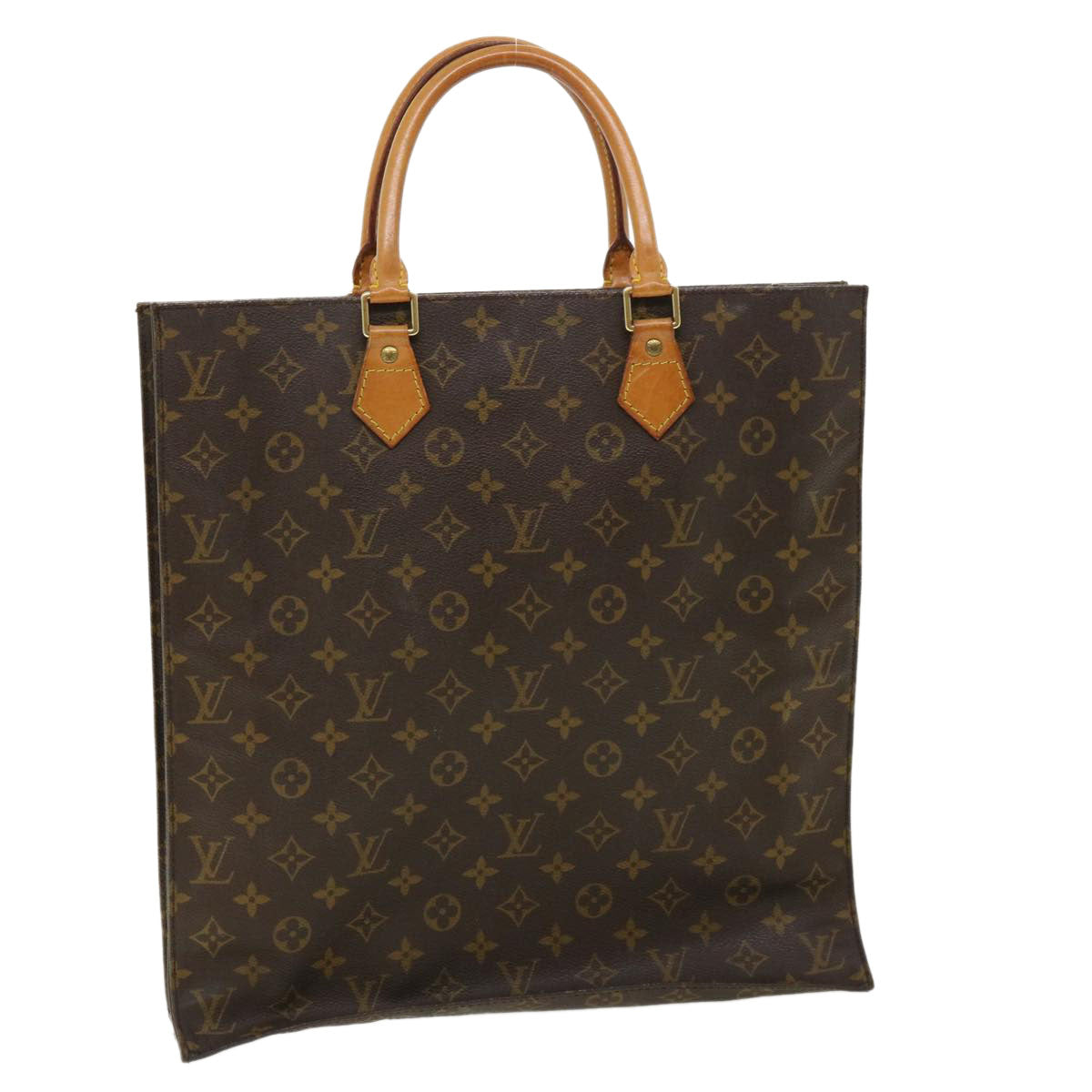 LOUIS VUITTON Monogram Sac Plat Hand Bag M51140 LV 32068