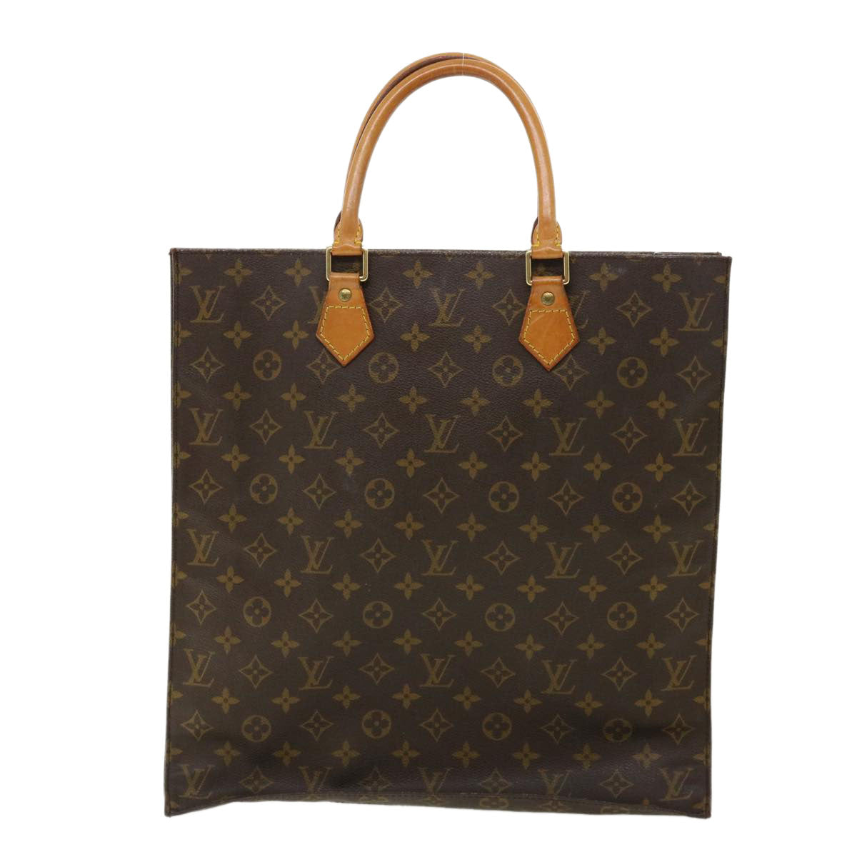 LOUIS VUITTON Monogram Sac Plat Hand Bag M51140 LV 32068