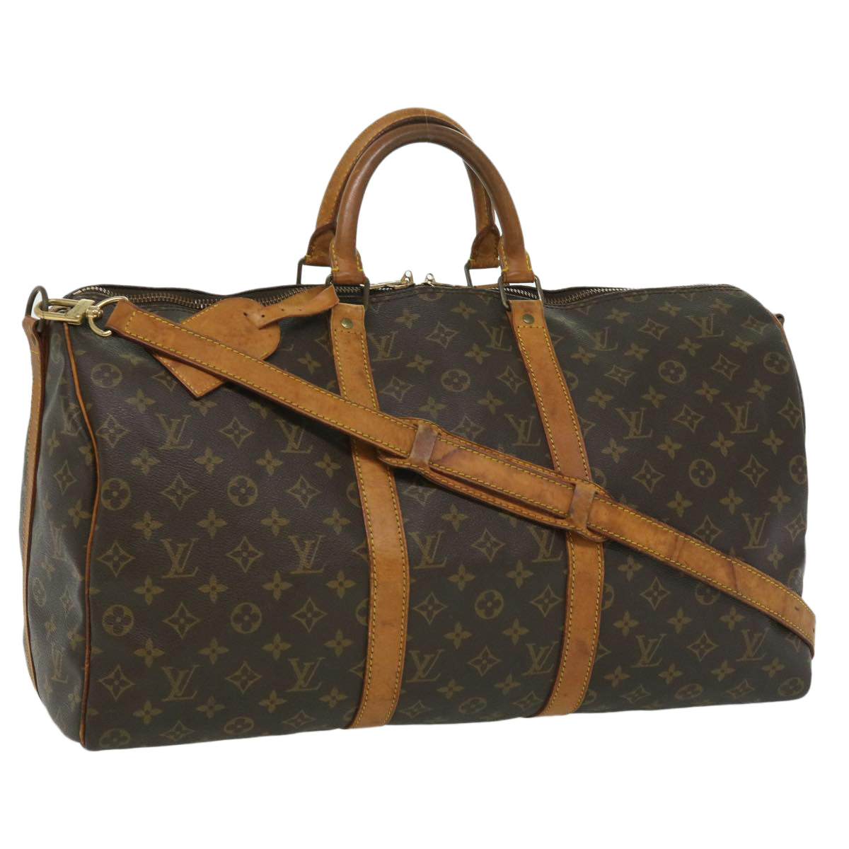 LOUIS VUITTON Monogram Keepall Bandouliere 50 Boston Bag M41416 LV 32123