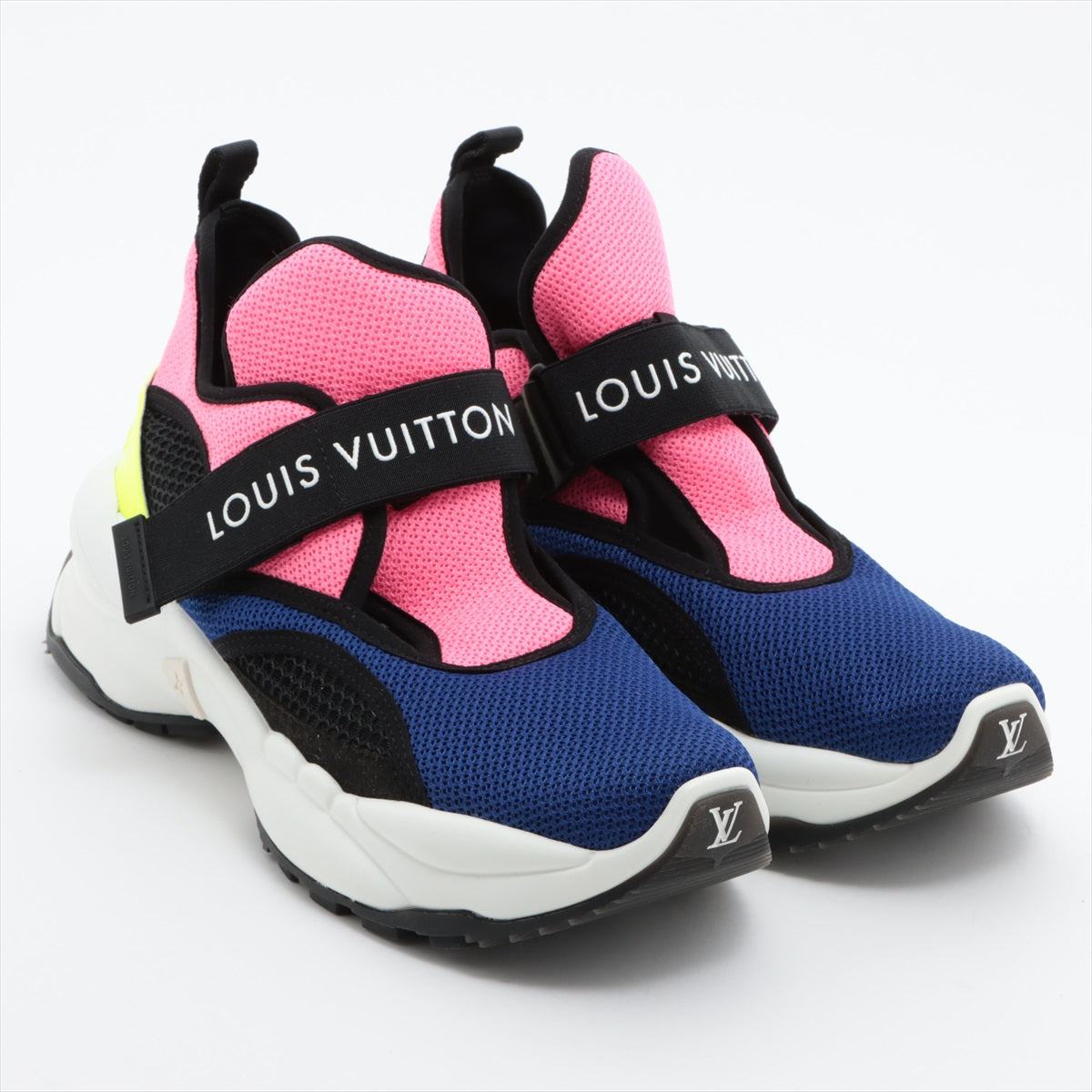 Louis Vuitton Run 55 Line 22 Years Leather x Mesh Snickers 40  Multi-Color GO0212 N