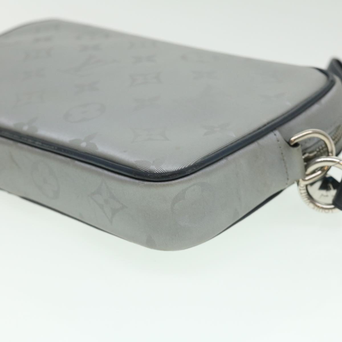 LOUIS VUITTON Monogram satellite alpha Clutch Bag Silver M44171 LV 32344A