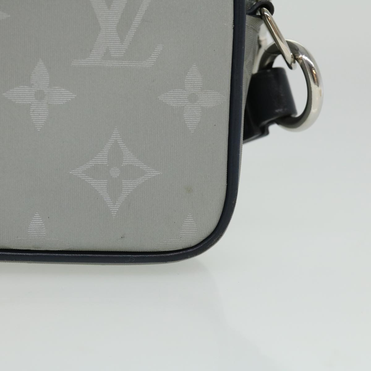 LOUIS VUITTON Monogram satellite alpha Clutch Bag Silver M44171 LV 32344A
