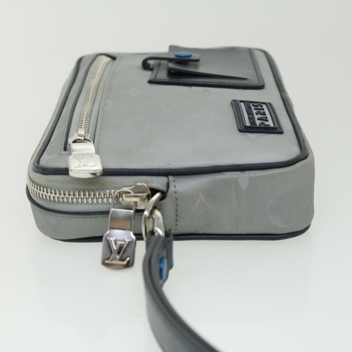 LOUIS VUITTON Monogram satellite alpha Clutch Bag Silver M44171 LV 32344A