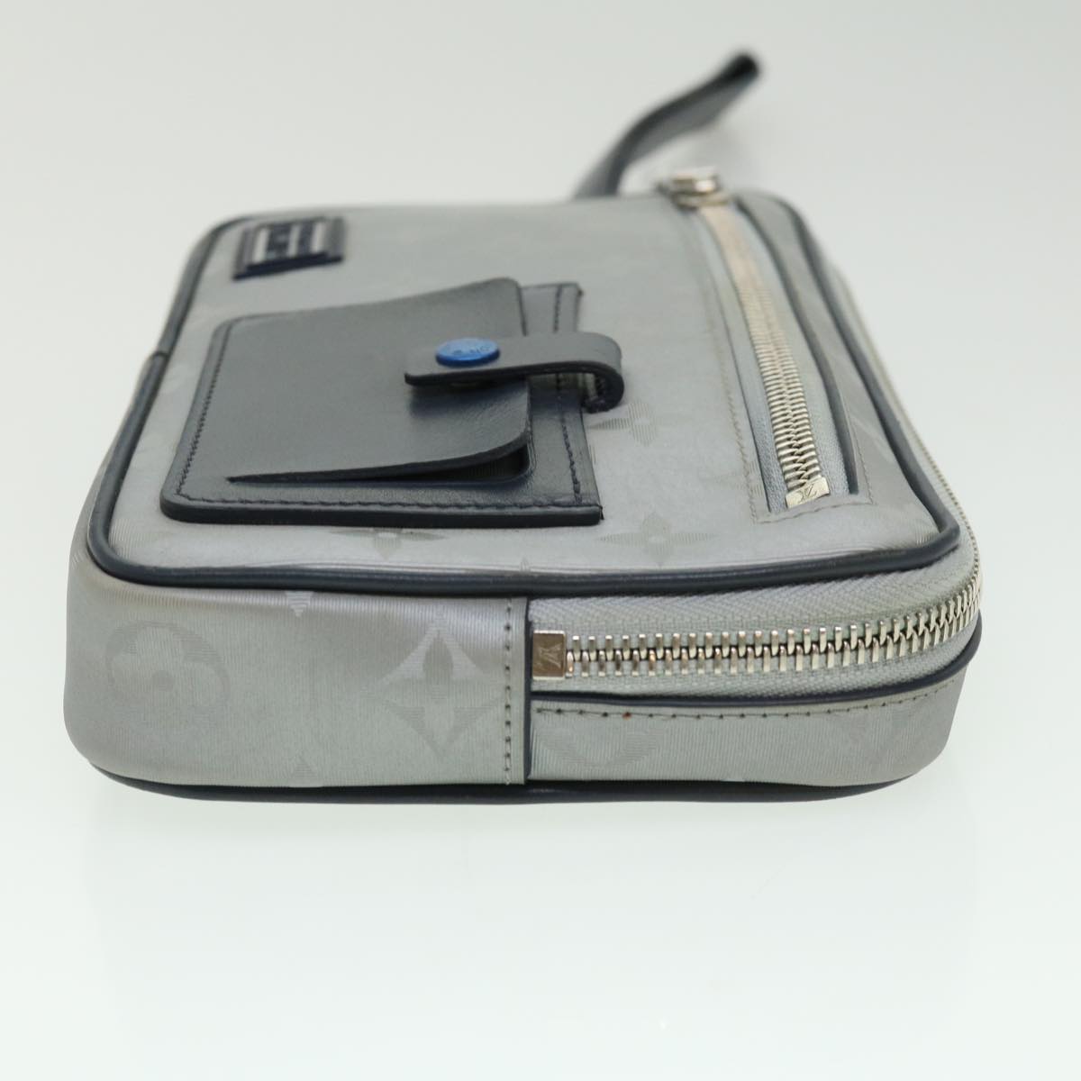 LOUIS VUITTON Monogram satellite alpha Clutch Bag Silver M44171 LV 32344A