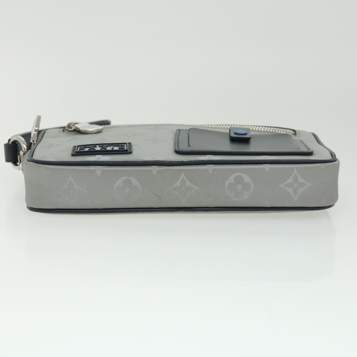 LOUIS VUITTON Monogram satellite alpha Clutch Bag Silver M44171 LV 32344A