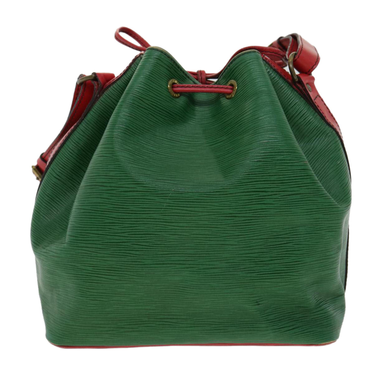LOUIS VUITTON Epi Petit Noe Bicolor Shoulder Bag Green Red M44147 LV 32346