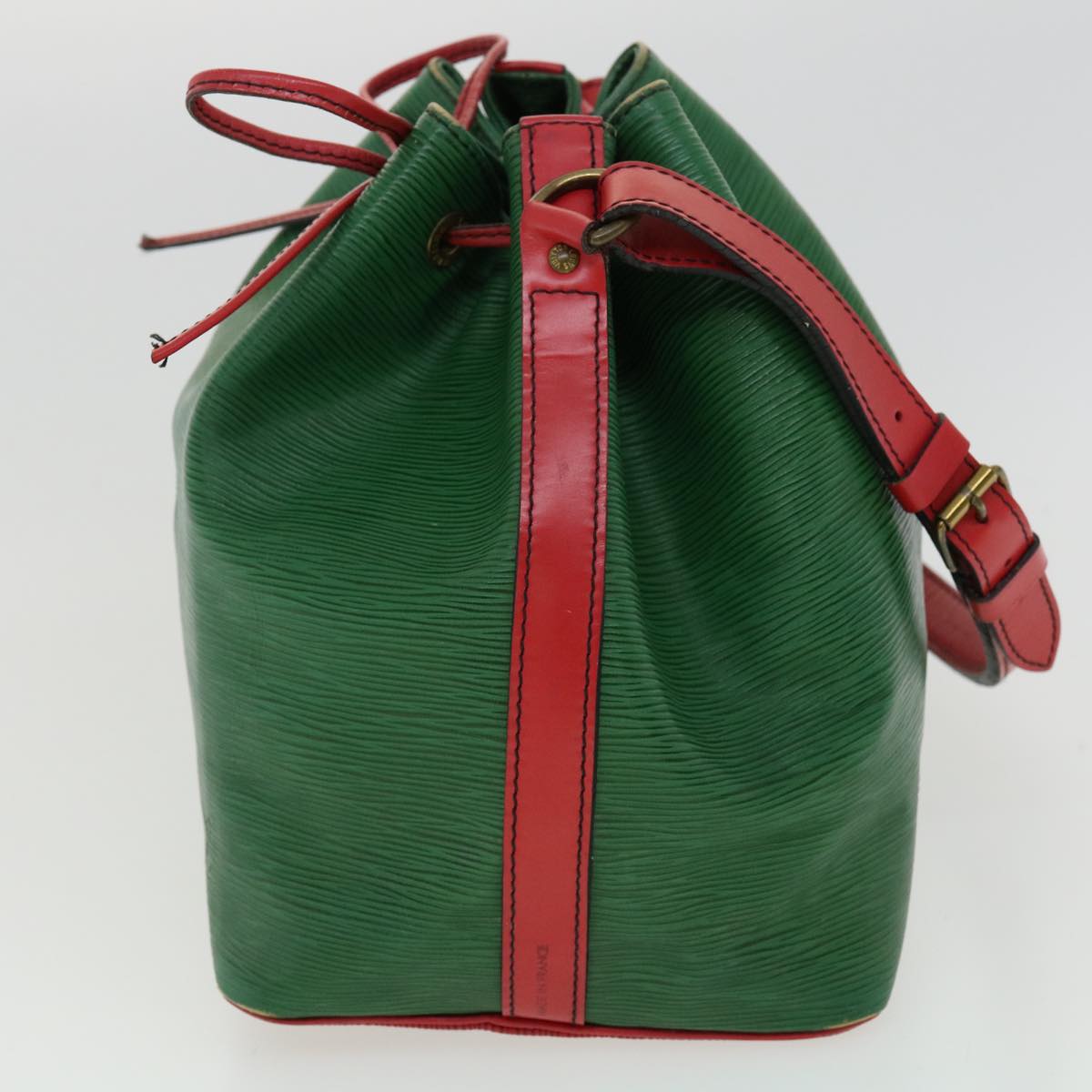 LOUIS VUITTON Epi Petit Noe Bicolor Shoulder Bag Green Red M44147 LV 32346