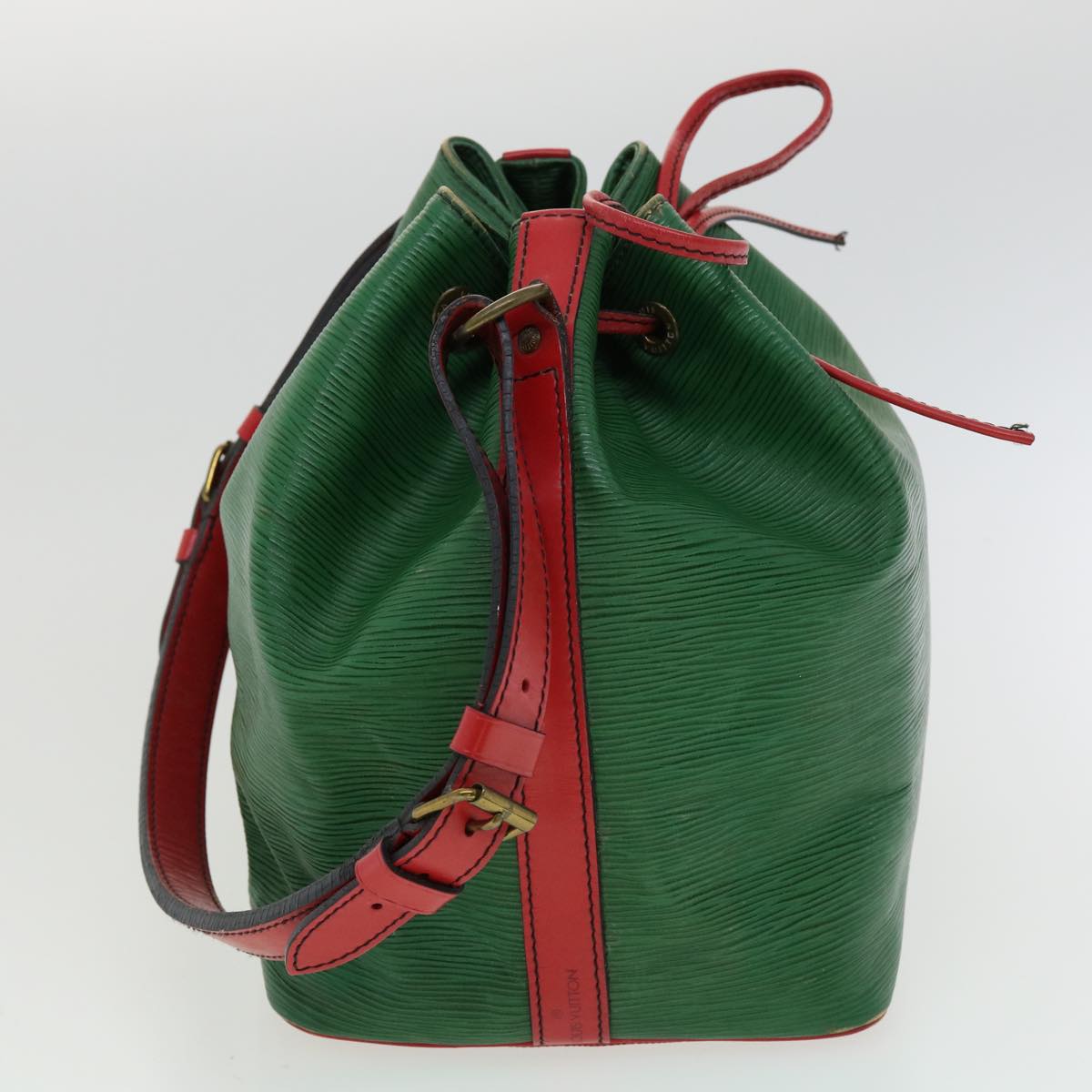 LOUIS VUITTON Epi Petit Noe Bicolor Shoulder Bag Green Red M44147 LV 32346
