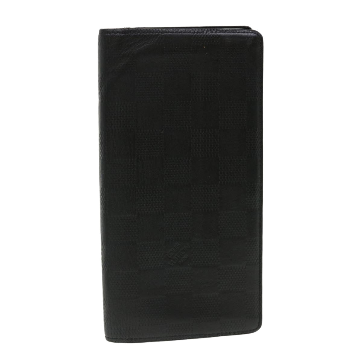 LOUIS VUITTON Damier Anfini Portefeuille Brazza Wallet Black N63010 32380