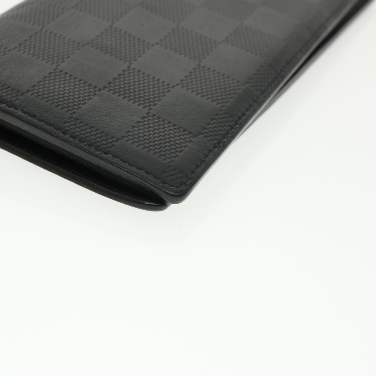 LOUIS VUITTON Damier Anfini Portefeuille Brazza Wallet Black N63010 32380