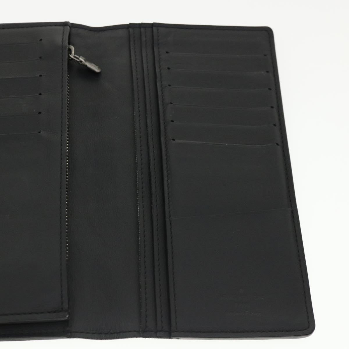 LOUIS VUITTON Damier Anfini Portefeuille Brazza Wallet Black N63010 32380