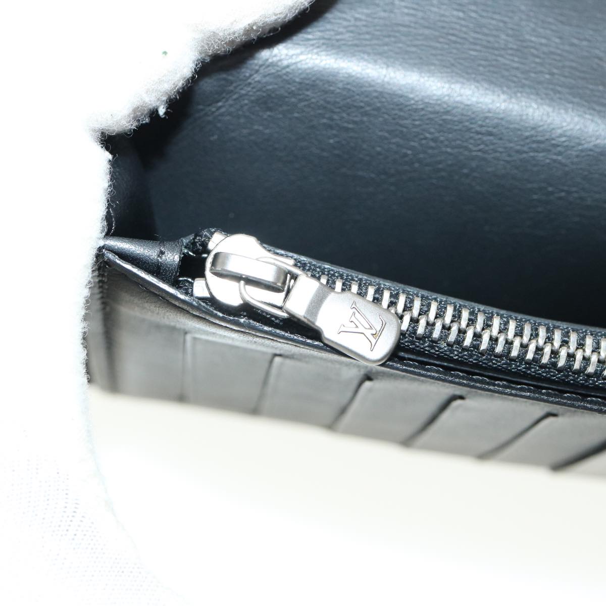 LOUIS VUITTON Damier Anfini Portefeuille Brazza Wallet Black N63010 32380