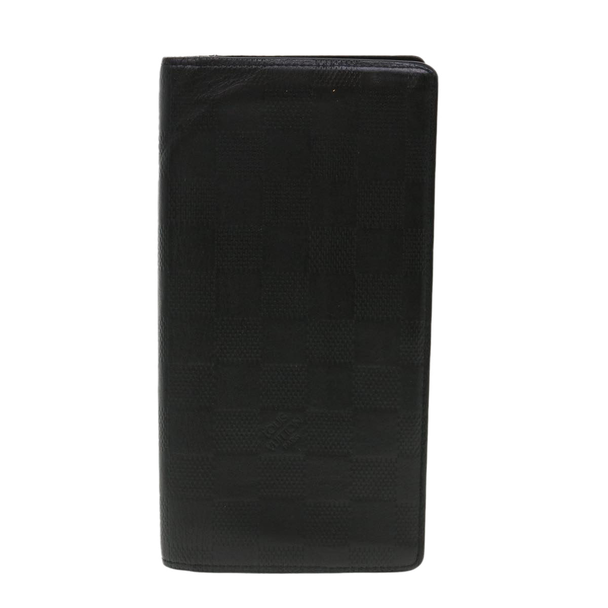 LOUIS VUITTON Damier Anfini Portefeuille Brazza Wallet Black N63010 32380