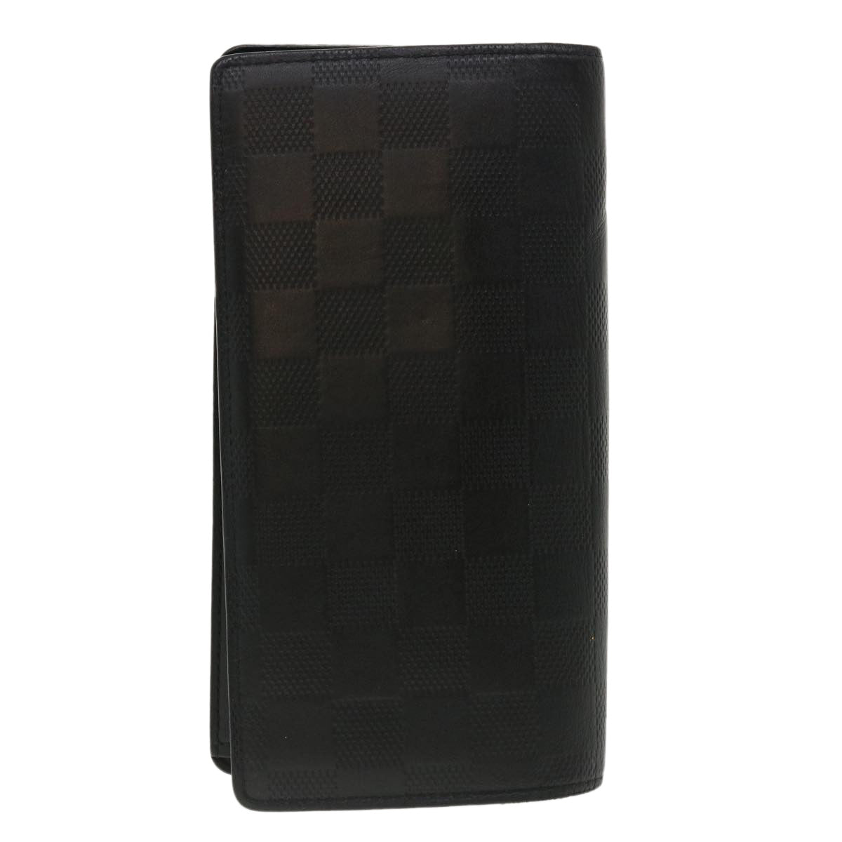 LOUIS VUITTON Damier Anfini Portefeuille Brazza Wallet Black N63010 32380