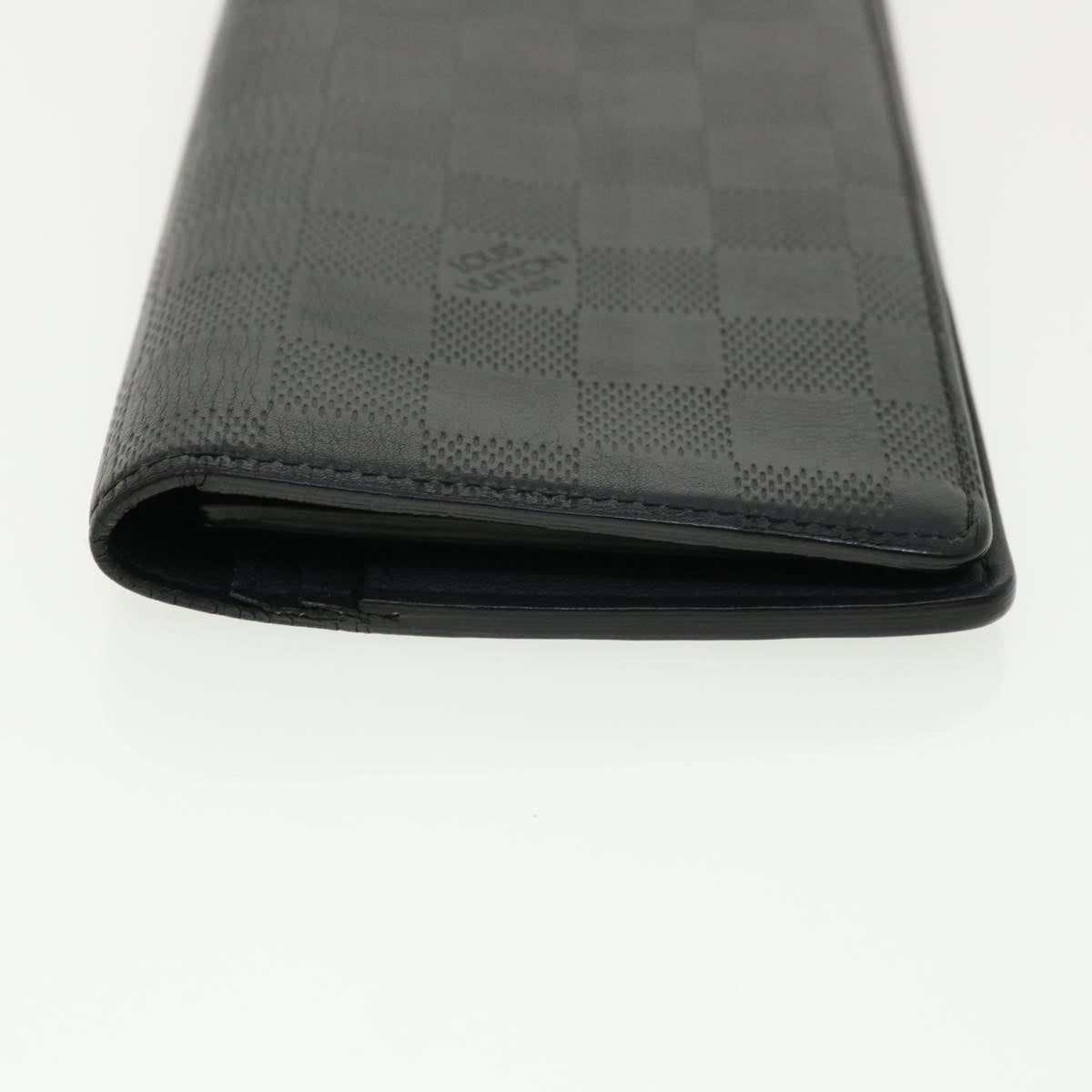 LOUIS VUITTON Damier Anfini Portefeuille Brazza Wallet Black N63010 32380