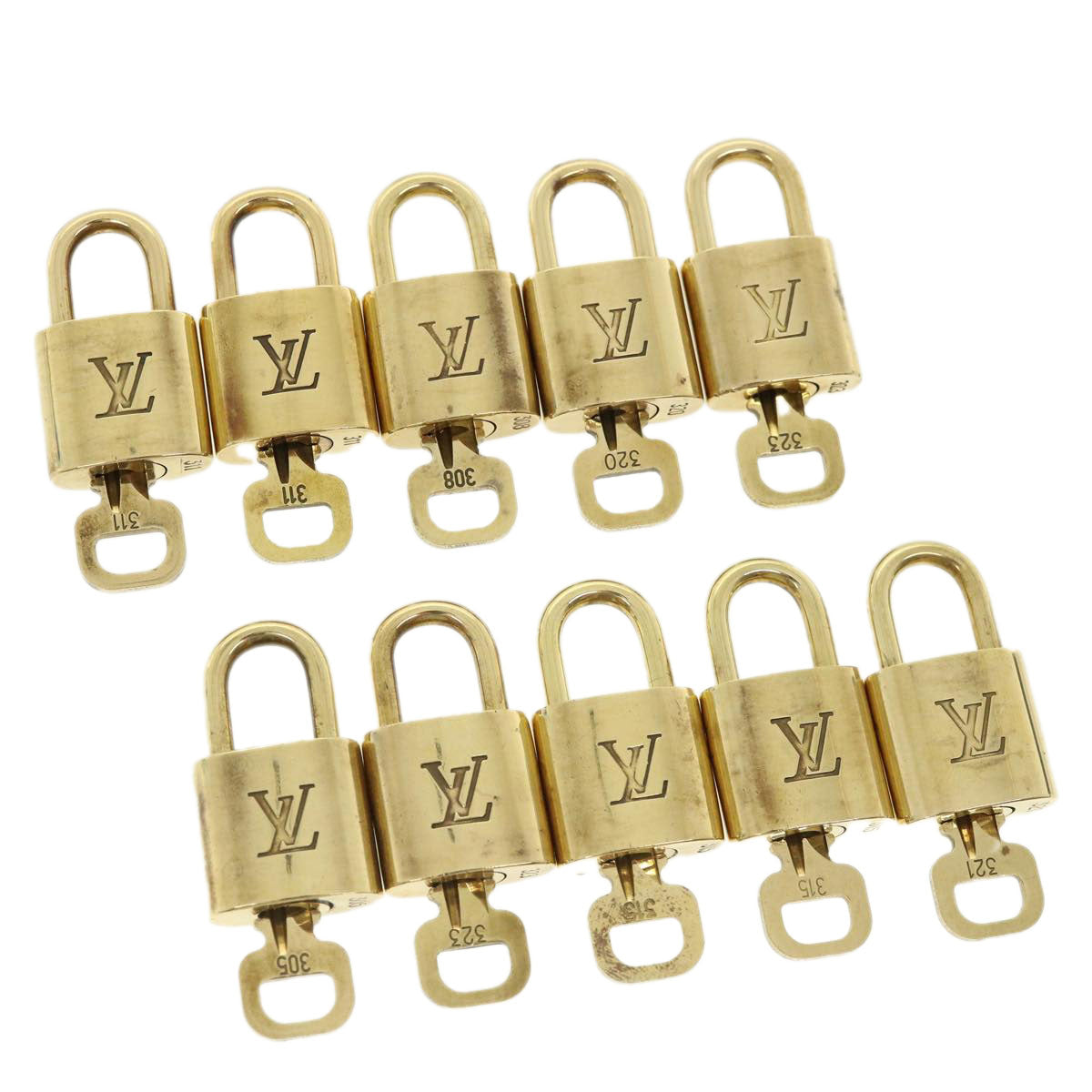 LOUIS VUITTON Padlock 10set Padlock Gold Tone LV 32412